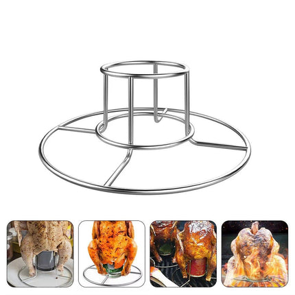 Stainless Steel Folding Chicken Roaster Rack BBQ Grill Stand Tool Holder Cooking