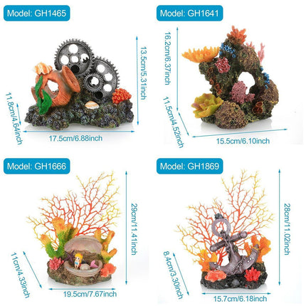 Aquarium Resin Coral Decorations for Fish Tank Marine Simulation Micro Landscape
