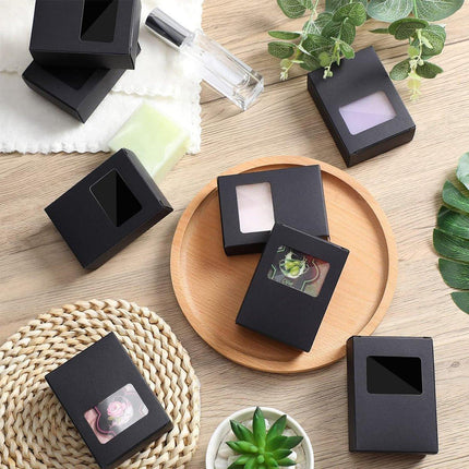 50X Soap Packaging Boxes Paper Box Kraft Window Rectangular