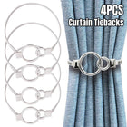4pcs Metal Spring Curtain Tiebacks Elastic Fasteners for Home Window Drapes
