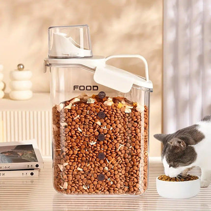 2Sizes Portable Transparent Grain Storage Jar Cat Food Rice Snack Tea Container