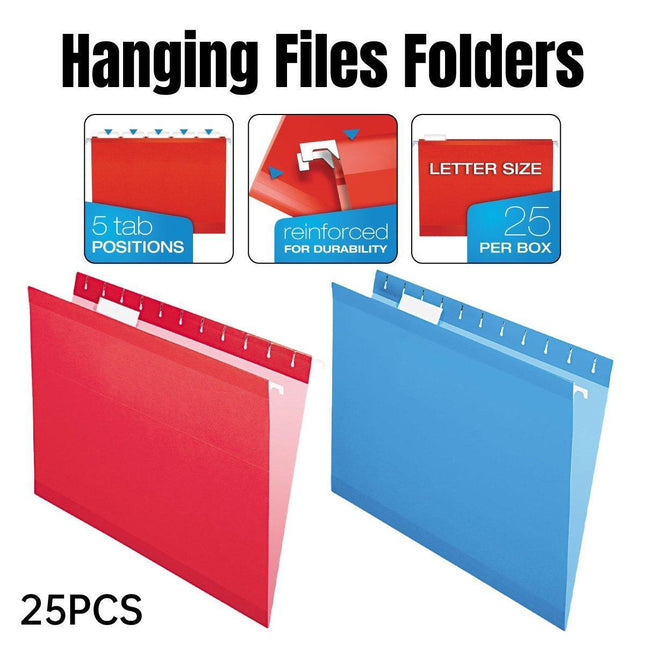 25x Suspension Files Foolscap A4 Hanging Files Folders Tab Colour Filing Cabinet