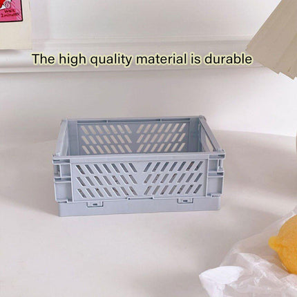 4PCS Desktop Foldable Storage Stackable Shelf Organiser Basket for Stationery