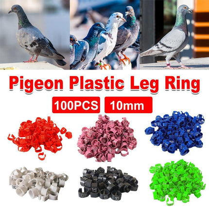 100X 001-100 Digital Numbered Bird Leg Band Rings Clip For Pigeon Parrot Poultry
