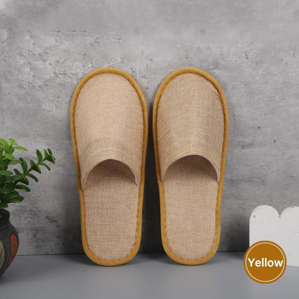 50 Pairs SPA Hotel Guest Slippers Closed Toe Disposable Terry Style Linen - Aimall