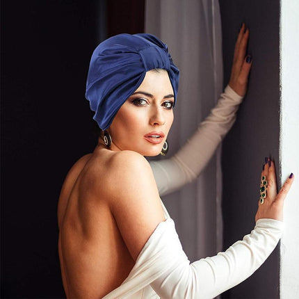 Imitated Silk Sleeping Cap Sleep Hat Womens Night Hair Styling Care Bonnet Wrap - Aimall