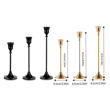 3X Taper Candle Holders Long Table Decorative Candlestick Holder Wedding Dinning