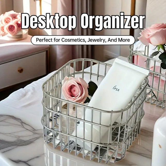 Stainless Steel Household Storage Basket Square Organizer for Kitchen and Home