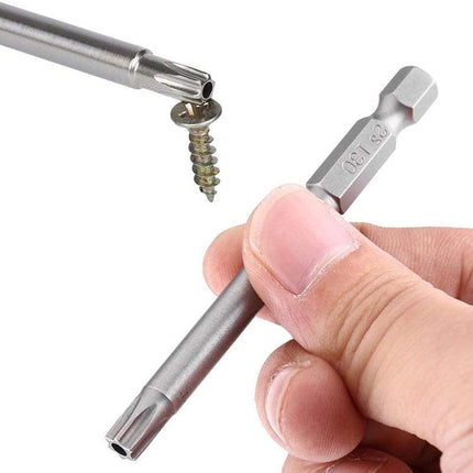 11x 100MM Long Steel Magnetic Torx Security Electric Screwdriver Bit Set T6~T40 - Aimall