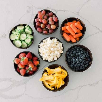 4Sets Natural Coconut Shell Bowls Tableware for Rice Dessert Salad