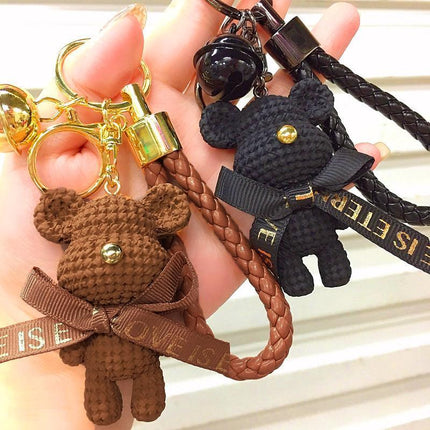 Rabbit/Bear Doll Accessories Car Key Ring Keyring Ornaments Bear Keychain - Aimall