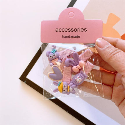 5Pcs Cute Cartoon Animal Hairpin Set for Girls - Mini Hair Clips Party Gift