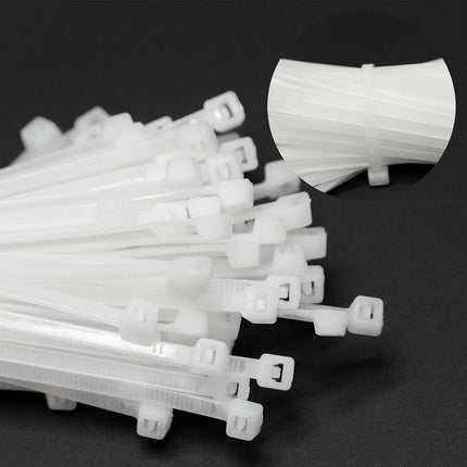 100X Cable Ties Zip Ties Nylon UV Stabilised Bulk White Cable Ties - Aimall