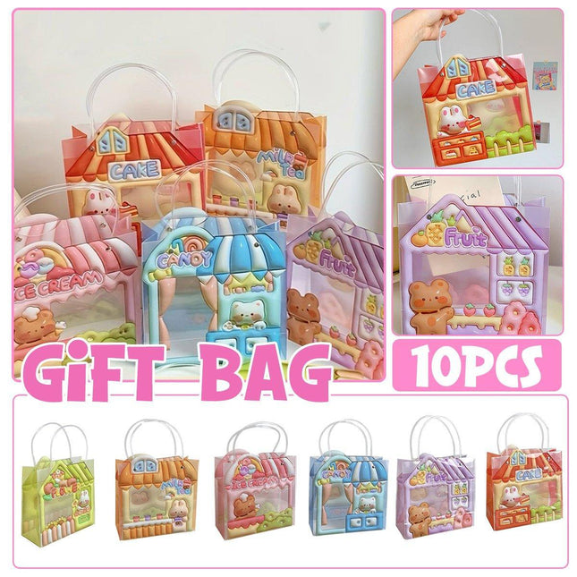 10pcs Cartoon Bear Rabbit Gift Bags Birthday Party Favour Creative Handbags
