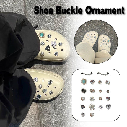 Retro Metal Pearl Shoe Buckle Removable Decoration DIY Accessories for Cave Shoe