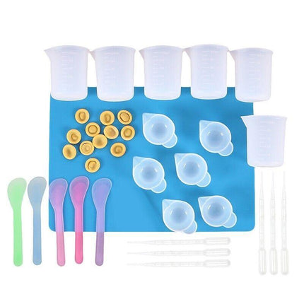 36Pcs Silicone Mixing Measuring Cups Uv Resin Mold Casting Jewelry Tool Kit Diy - Aimall
