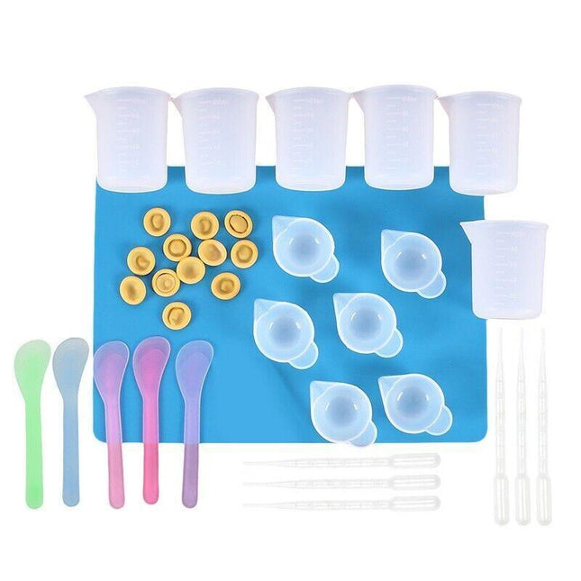 36Pcs Silicone Mixing Measuring Cups Uv Resin Mold Casting Jewelry Tool Kit Diy - Aimall