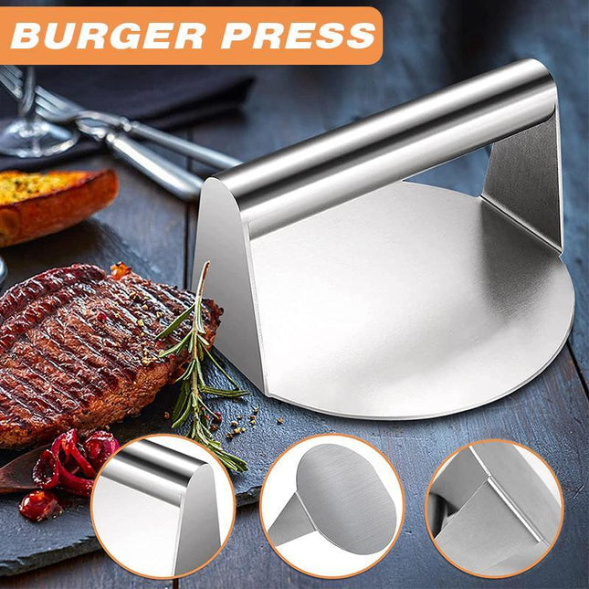Burger Press Meat Smasher Hamburger Steak No-Rust for Griddle Accessory BBQ Home - Aimall
