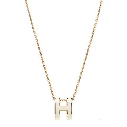 High version clavicle chain H enamel letter POP necklace women's oval rose gold pendant jewelry factory wholesale