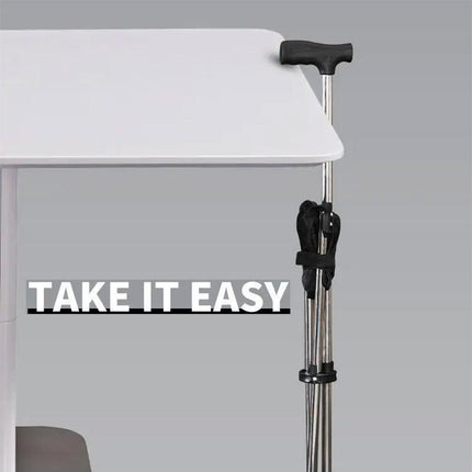 Stainless Steel Walking Stick with Seat Folding Cane Chair for Travel and Outdoor Use