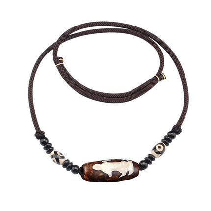 Ethnic Bead Choker Necklace Cotton Linen Fashion Jewelry Accessories for Women