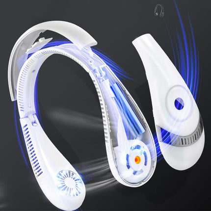 Mini Neck Fan Bladeless Hanging Air Cooler USB Rechargeable Portable Personal - Aimall