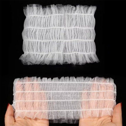 100 Beauty Salon Care Non-woven Hair Band White Edge Band Disposable Hair Net