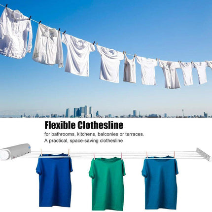 Wall Mounted Clothes Hanger Dryer Clothesline Laundry Washing Line Drying Rack