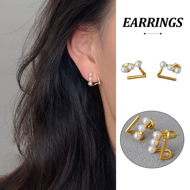 Small Simple Geometric Pattern Stud Earrings for Girls Stylish Everyday Jewelry