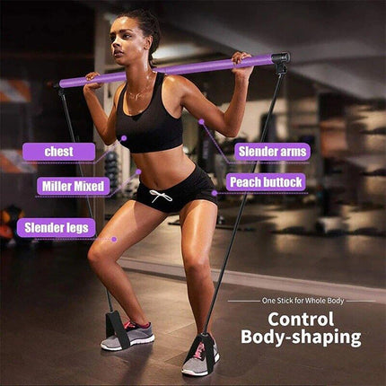 Multi-Purpose Pilates Stick Home Fitness Stretch Exercise Training Hip Rope