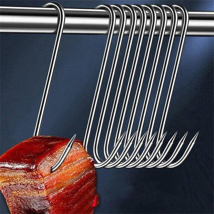 10PCS Steel S Meat Hooks for Beef Pork Lamb Roast Duck BBQ Grill Oven Hanging