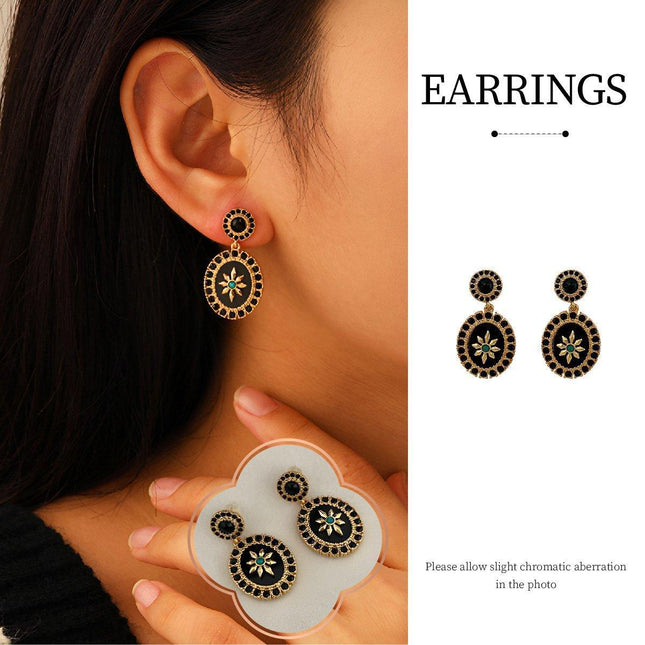 Black Star Earrings Women High-End Fashion Exquisite Jewelry Elegant Accessories