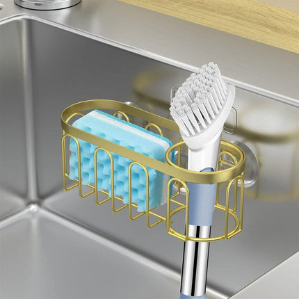 Punch Free Kitchen Sponge Brush Drain Rack Utensil Holder Suction Sink Storage