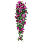 2PCS Artificial Rose Flower Garland Hanging Vine Home Wall Decor Fake Rattan