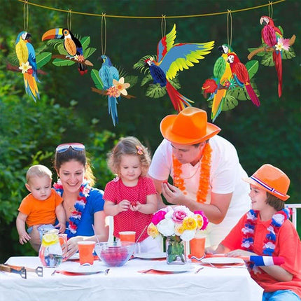 6/9/12pcs Parrot Charm Party Decoration Props Tropical Theme Decor Accessories