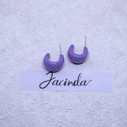 Candy Colour Letter C Stud Earrings Minimalist Design Fashion Jewellery Women