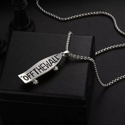 Hip-Hop Titanium Steel Pendant Necklace Letter Scooter Design Sweater Chain