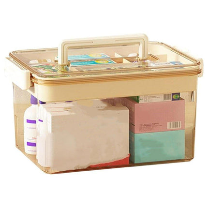 Large Capacity Two-Layer Medicine Box Household Transparent Medical Storage Box
