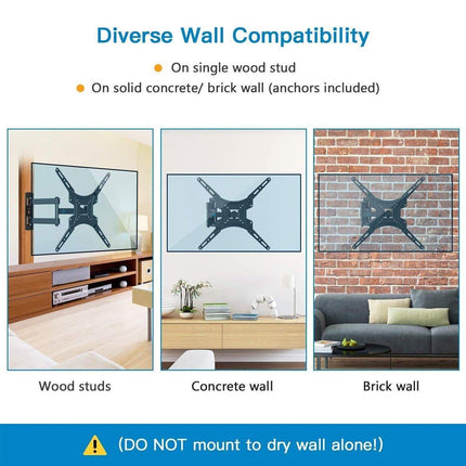 Universal TV Wall Mount Bracket Swivel Tilt 32-55Inch Folding TVStand Adjustable
