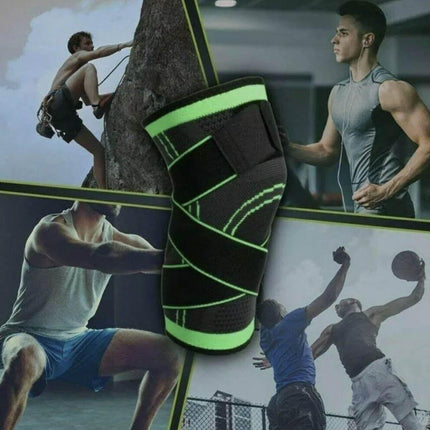 Orange AOLIKES 3D Knee Support Brace Compression Sleeve Arthritis Pain Relief Gym - Aimall