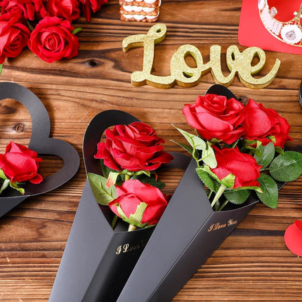 50pcs Heart Shaped Flower Box Creative Gift Bouquet Packaging Fresh Flower Box