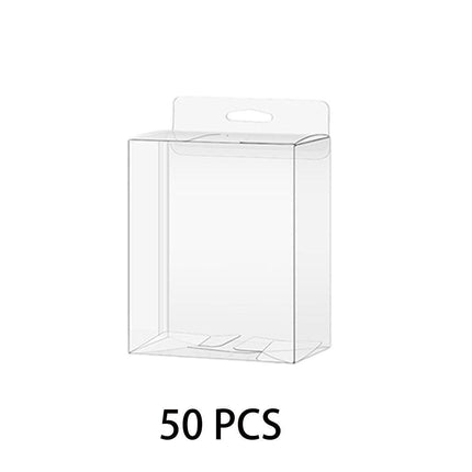 50pcs Transparent Gift Boxes with Hooks Clear Packaging Storage Containers