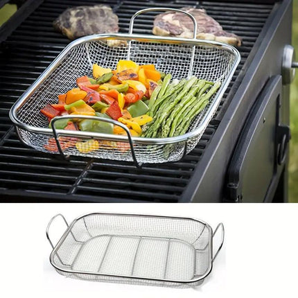 Stainless Steel Square Barbecue Basket Multifunctional Tray Grilling Vegetables