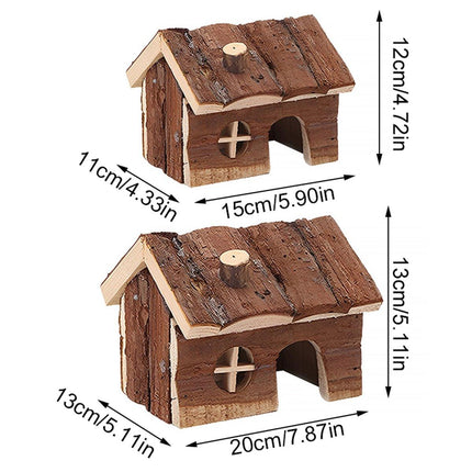 Wooden Hamster House Pet Nest Durable Small Animal Shelter for Home Cage Use