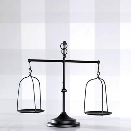 Black iron balance Scale candlestick decorative candle wedding Home Decor Gifts