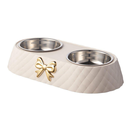 Stainless Steel Double Pet Bowl Non-Slip Anti-Knock Dog Cat Feeder Utensils