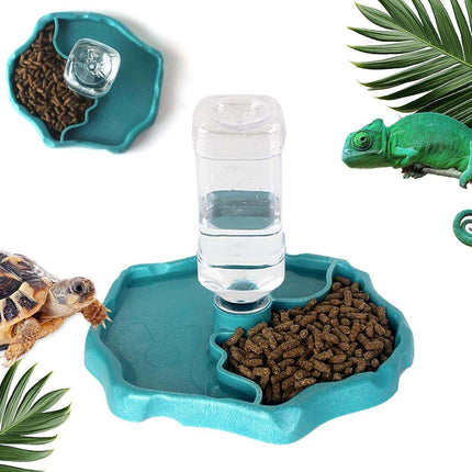 2in1 Reptile Pet Drinker Feeder Water and Food Bowl for Lizard Snake Tortoise