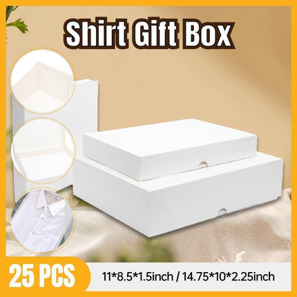 Premium Shirt Packaging Boxes 350g White Cardboard 2Sizes Easy Storage Flat Pack