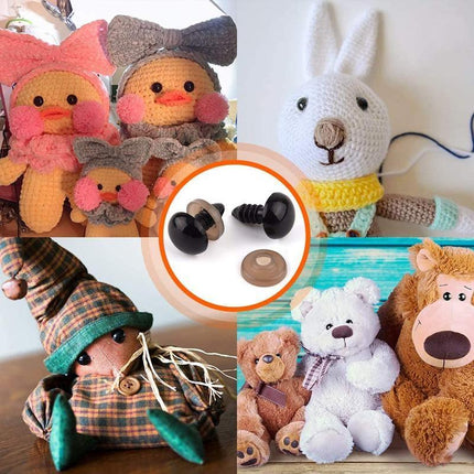 100x Teddy Plush Doll Black Plastic Safety Eyes DIY Toy Crafts Kit 6-12mm NEW - Aimall