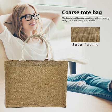 Unprinted Linen Handbag Good Product Companion Gift Linen Hemp Jute Shopping Bag - Aimall